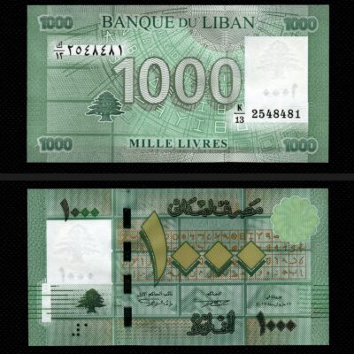Cédula de 1000 Livres do Libano FE