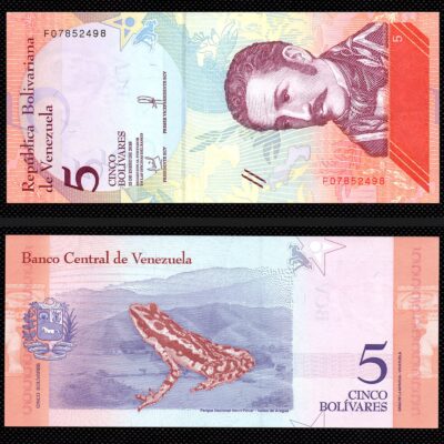 Cédula de 5 bolívares da Venezuela 2018 FE