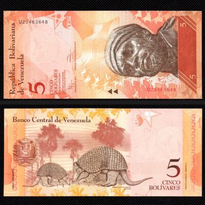 Cédula de 5 bolívares da Venezuela 2014 FE