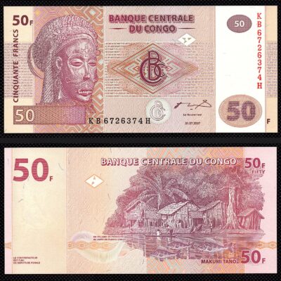 Cédula do Congo de 50 Francs FE