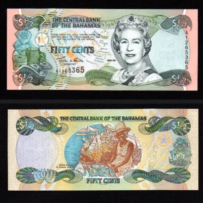 Cédula de Bahamas 50 Cents FE