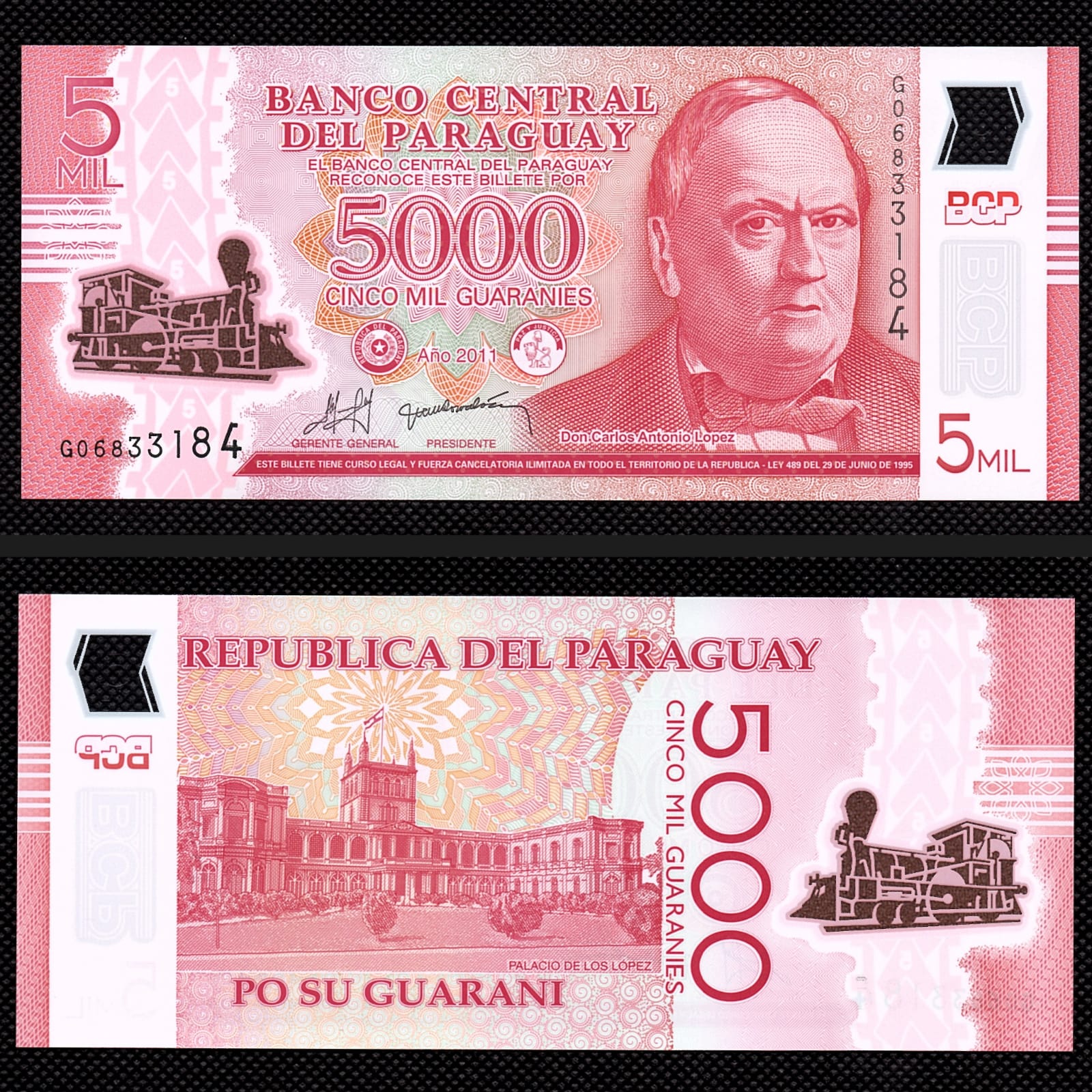Cédula de 5000 Guaranies do Paraguay Polímero FE