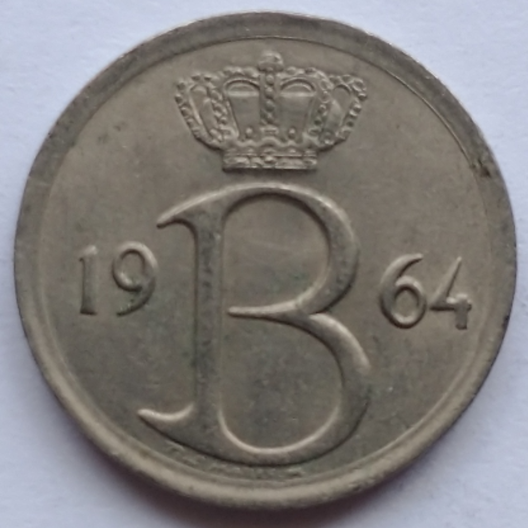 Moedas da Belgica 25 Centavos 1964 Soberba - Imagem 2