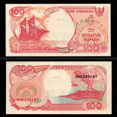 Cédula de 100 Rupiah da Indonésia FE