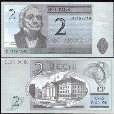 Cédula da Estônia 2 Krooni FE