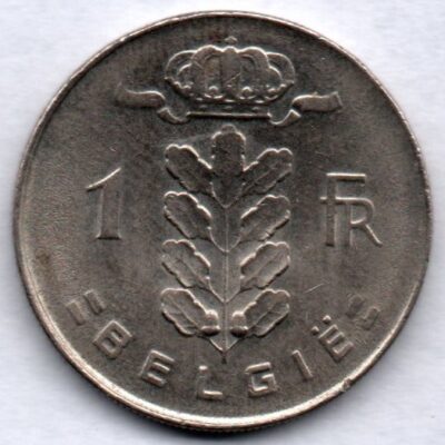 Moeda da Bélgica de 1 franco 1977 FC