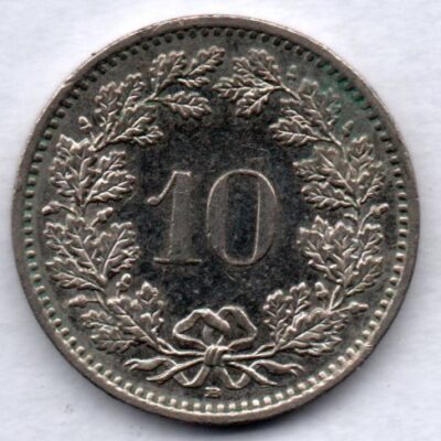 Moeda da Suíça de 10 Rappen 2011 MBC