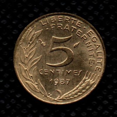Moeda da França de 5 Centésimos MBC