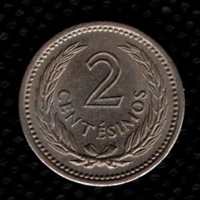 Moeda do Uruguai de 2 Centésimos MBC