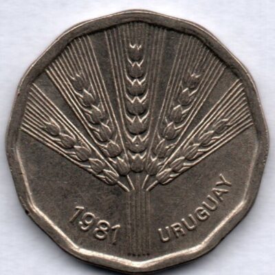 Moeda do Uruguai de 2 pesos novos MBC