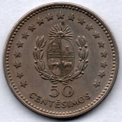 Moeda do Uruguai de 50 Centésimos MBC