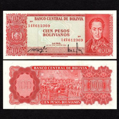 Cédula da Bolívia de 100 Pesos Bolivianos FE