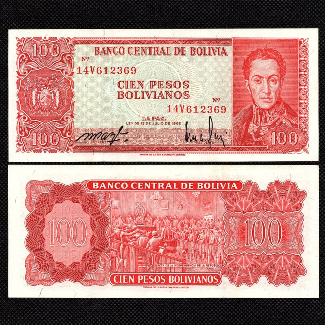 Cédula da Bolívia de 100 Pesos Bolivianos FE
