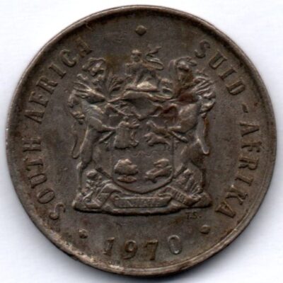 Moeda da África do sul de 10 Centavos 1970 MBC
