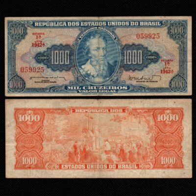 Cédula C 055 de 1000 cruzeiros 1962 MBC