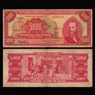 Cédula C 110 de 5000 Cruzeiros 1965 MBC