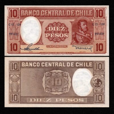 Cédula do Chile de 10 Pesos FE