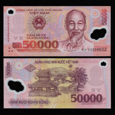 Cédula do Vietnã de 50000 Dong Polimero FE