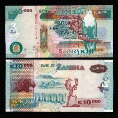 Cédula da Zambia de 10000 Kwacha FE