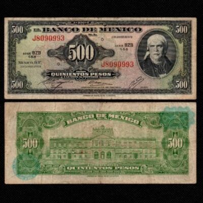Cédula do México 500 Pesos 1974 MBC