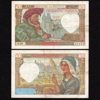 Cédula da França 50 Francos 1941 MBC