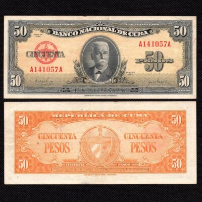 Cédula de Cuba 50 Pesos 1950 MBC