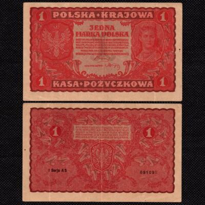 Cédula de Polônia 1 Marka Polska 1919 SOB