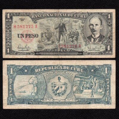 Cédula de Cuba 1 Peso 1959 MBC