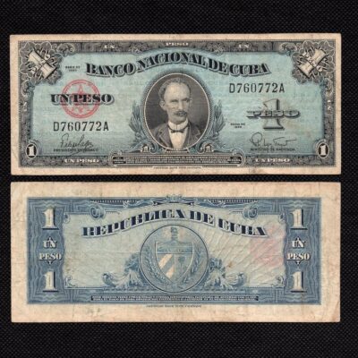 Cédula de Cuba 1 Peso 1960 MBC